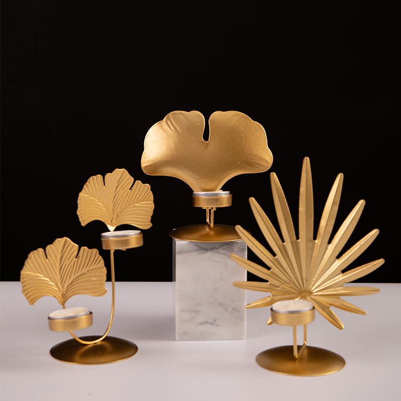 Niedlicher Teelichthalter aus Metall in verschiedenen Blättern für Hochzeitsdekorationen, Partys oder alltägliche Heimdekoration