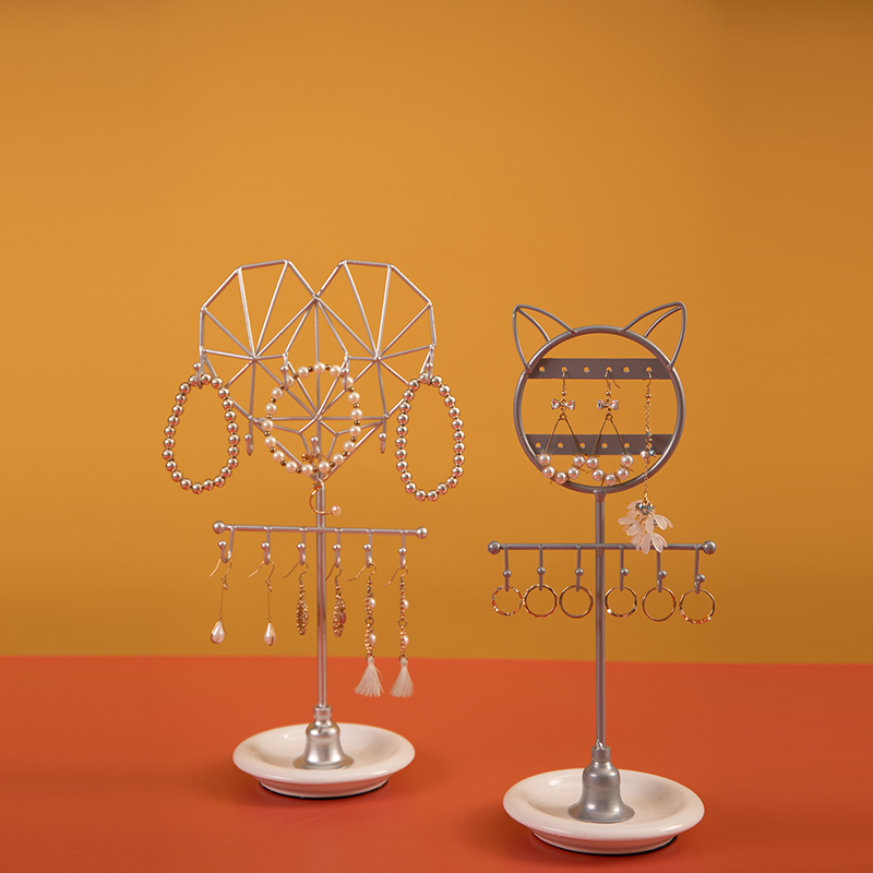 Benutzerdefinierte Metall Liebe herzförmige Katze Halskette Armband Schmuckhalter