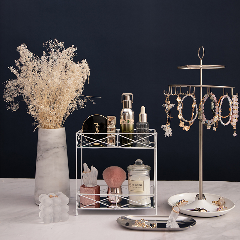 Kundenspezifischer handgefertigter Schmuckhalter, Aufbewahrung der Schmuckkollektion, Tischplatte, Halskette, Armband, Ohrringe, Schmuckorganisator