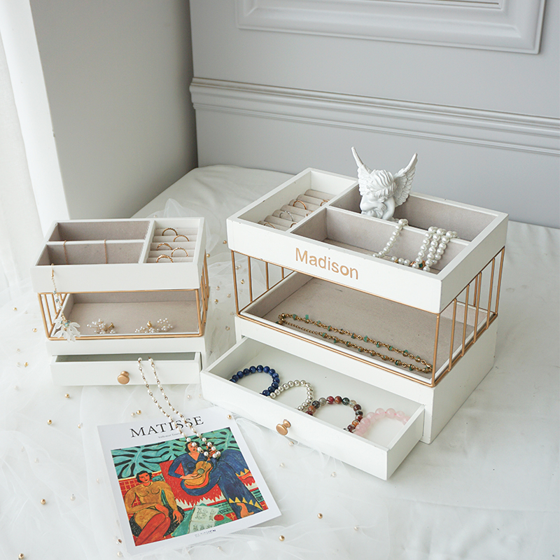 Multifunktions Samt Schmuckschatulle Organizer Acryl Schmuckschatulle Mit 3 Schubladen Für Ohrring Armreif Armband Halskette Ringe Lagerung